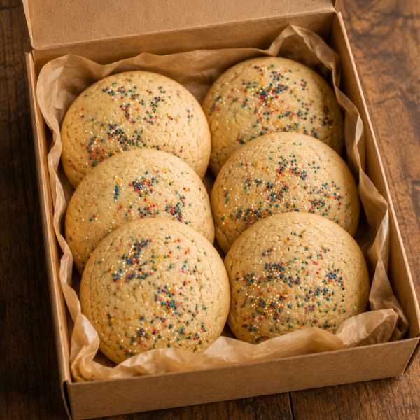 Large cookie treat box with six large cookies