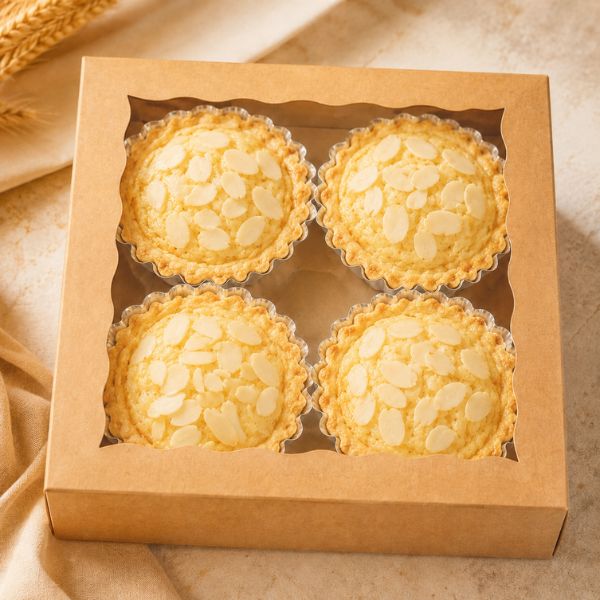 Tartlet treat box with four tartlets